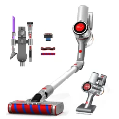 Redroad Akku Handstaubsauger , 450W, 26500Pa,Doppelte Bürste Für 4-fache Reinigungsleistung, Kabelloser Staubsauger
